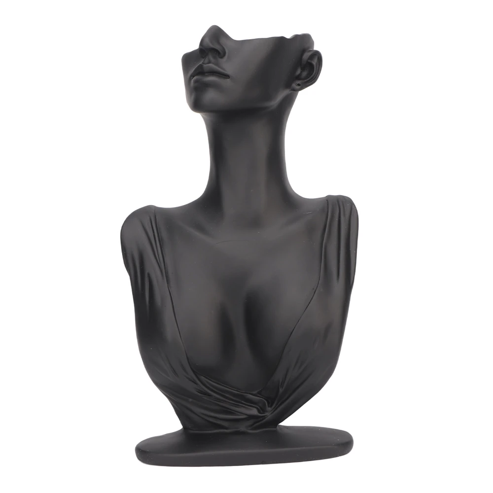 Earring Mannequin Holder Resin Large Space Lightweight Elegant Bust Necklace Display Stand Black