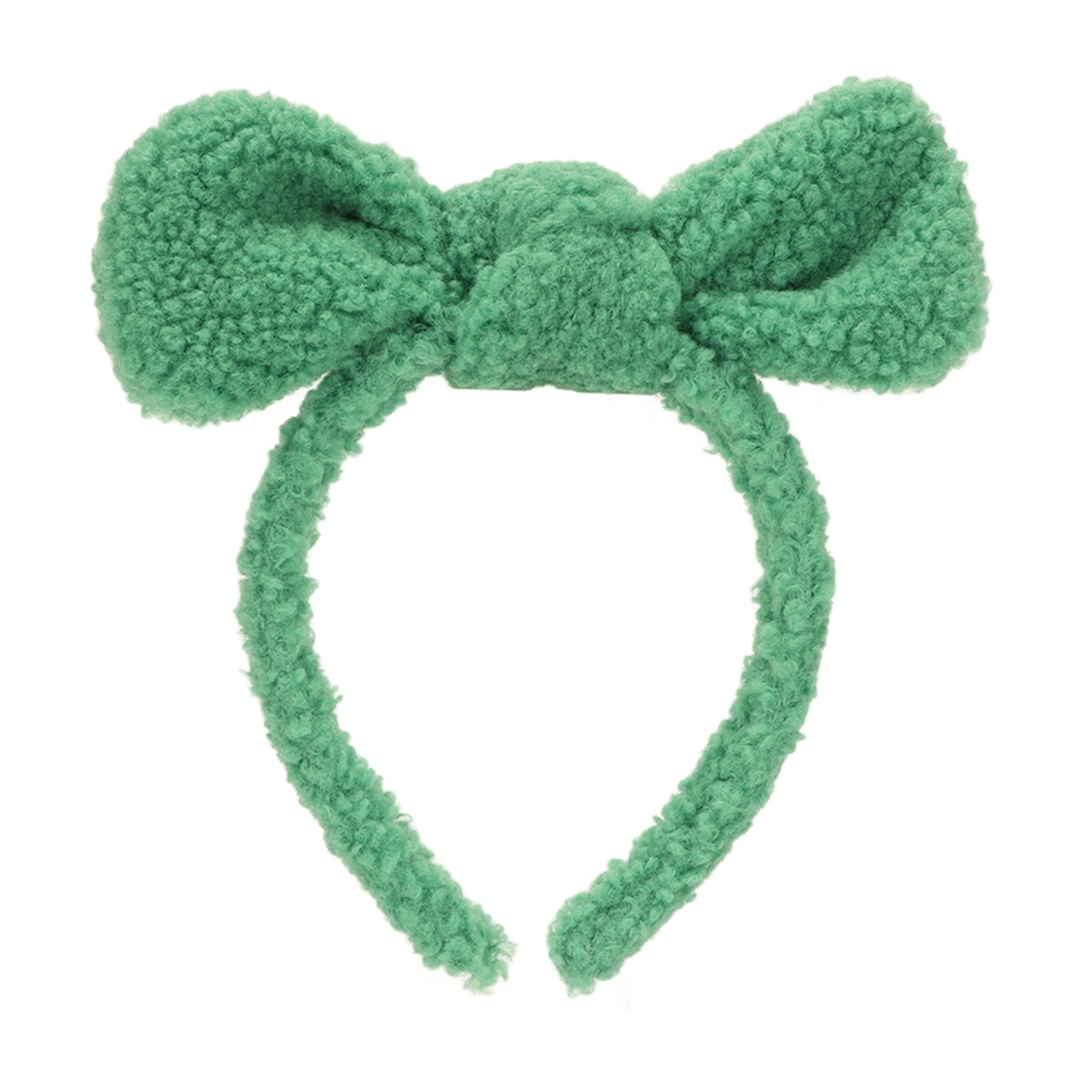 Spa Headband Soft Microfiber Green Cute Bowtie Design Face Washing Headband for Women and Girls