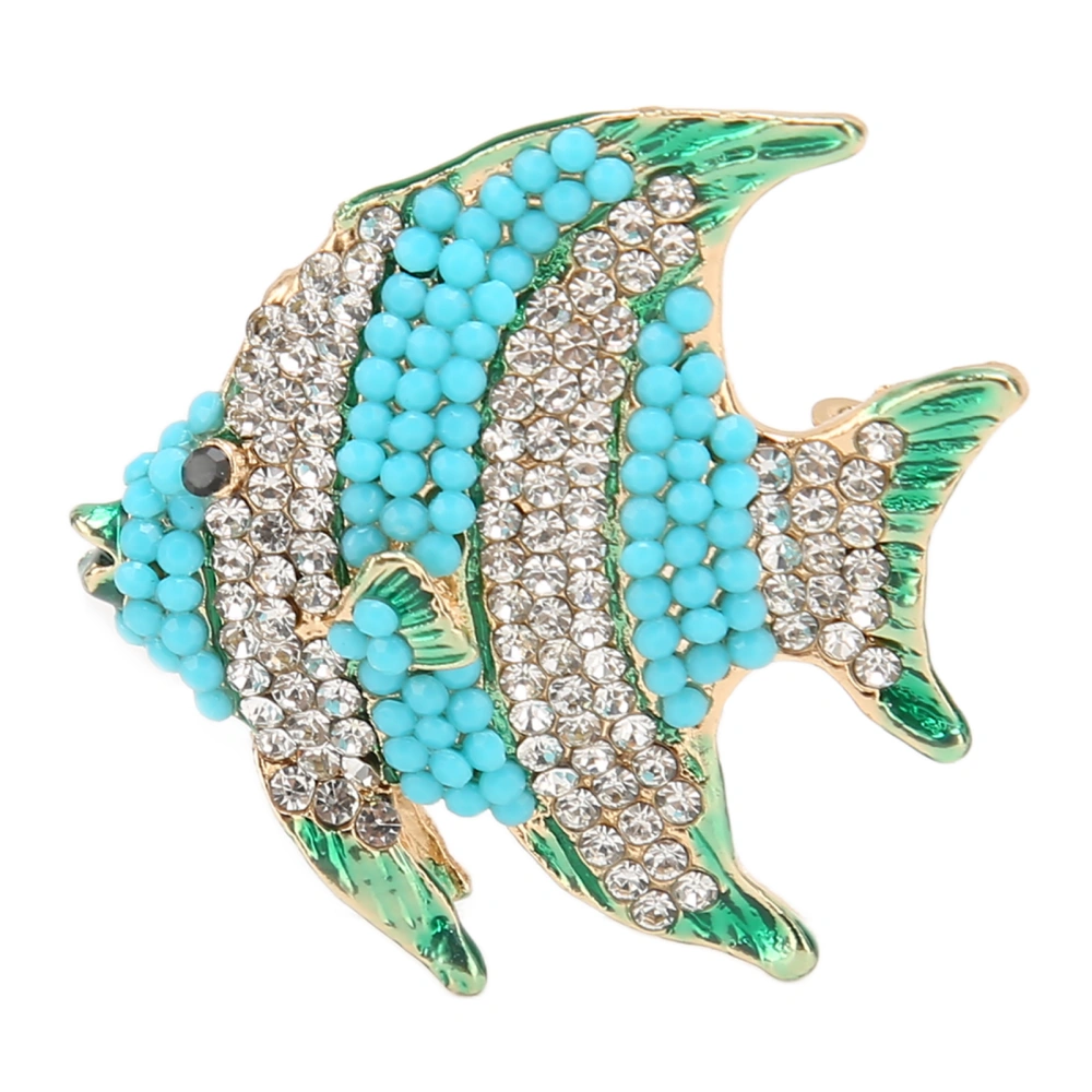 Rhinestone Fish Brooches Acid Blue Green Crystal Clownfish Sea Animal Sweater Shawl Collar Dress Shirt Brooch Clips