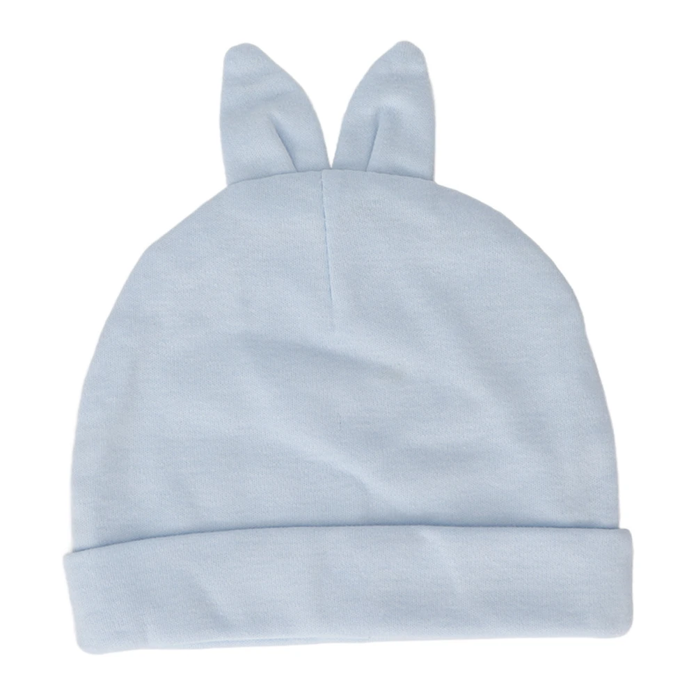 Baby Beanie Combed Cotton Soft Flexible Breathable Comfortable Newborn Hat with Rabbit Ears