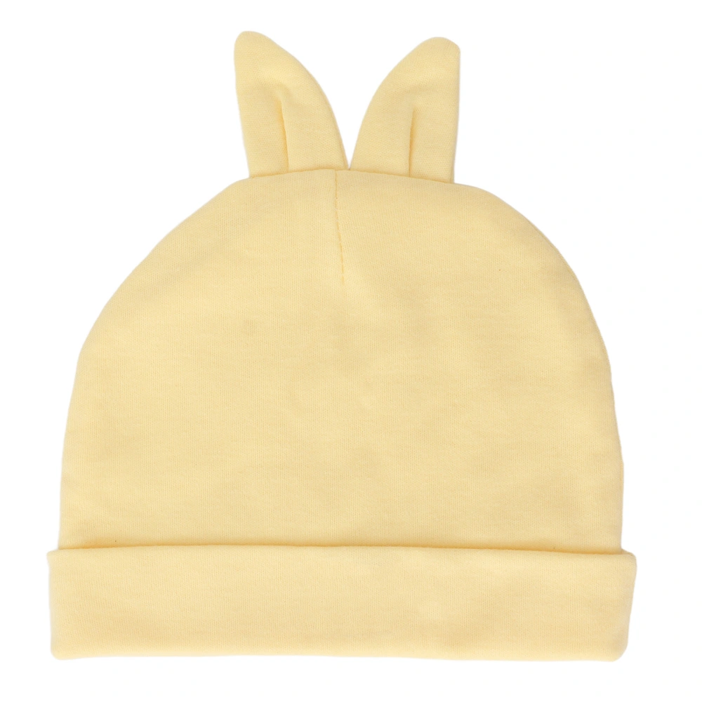 Newborn Baby Hat Yellow Bunny Ears Style Soft Cotton High Elasticity Toddler Winter Hat for Home Outdoor Travel