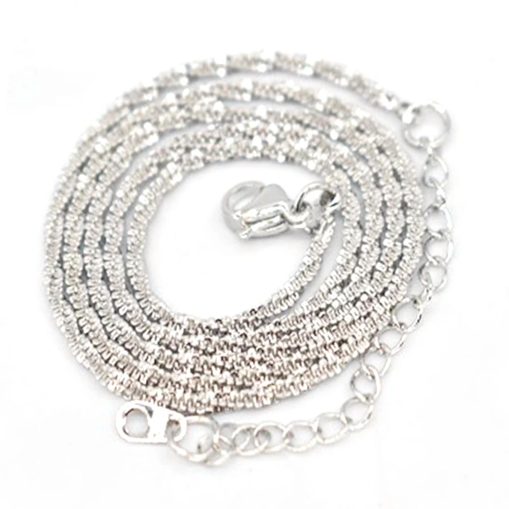 Silver Twist Rope Chain Exquisite Classic Silver Plating Silver Rope Necklace 17.7in