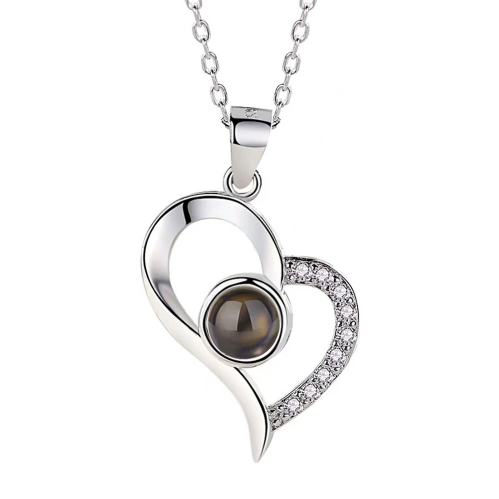 Heart Pendant Necklace Hollow Fade Resistant Fashionable Women Necklace for Daily Party Dating