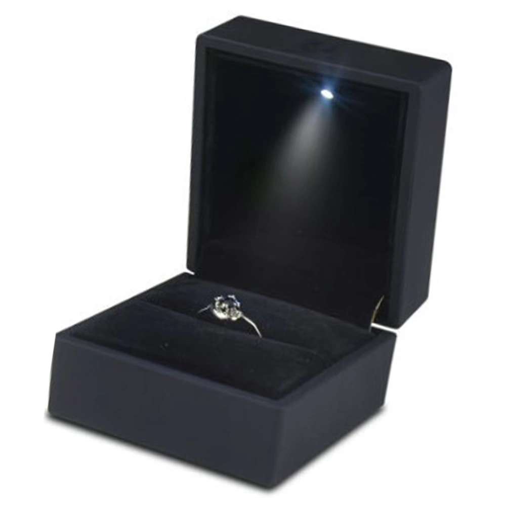 Ring Box Black LED Light High Grade Accessories Storage Box Ring Case for Propose Gifts Giving