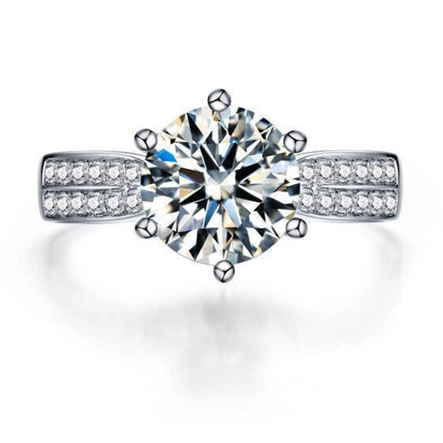 Moissanite Ring 1 Carat Exquisite Details Elegant Moissanite Engagement Ring for Party Date Birthdays