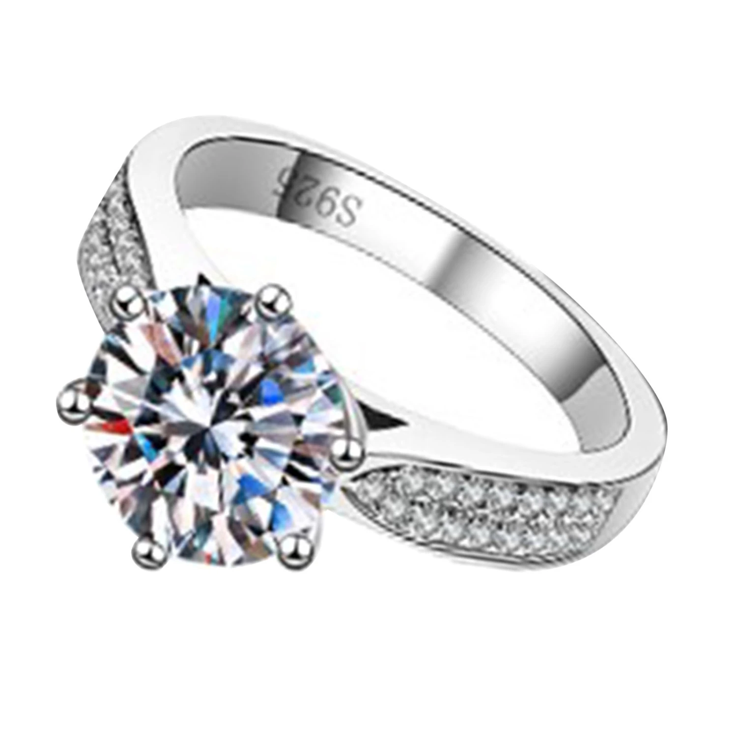 Moissanite Ring 1 Carat Exquisite Details Elegant Moissanite Engagement Ring for Party Date Birthdays