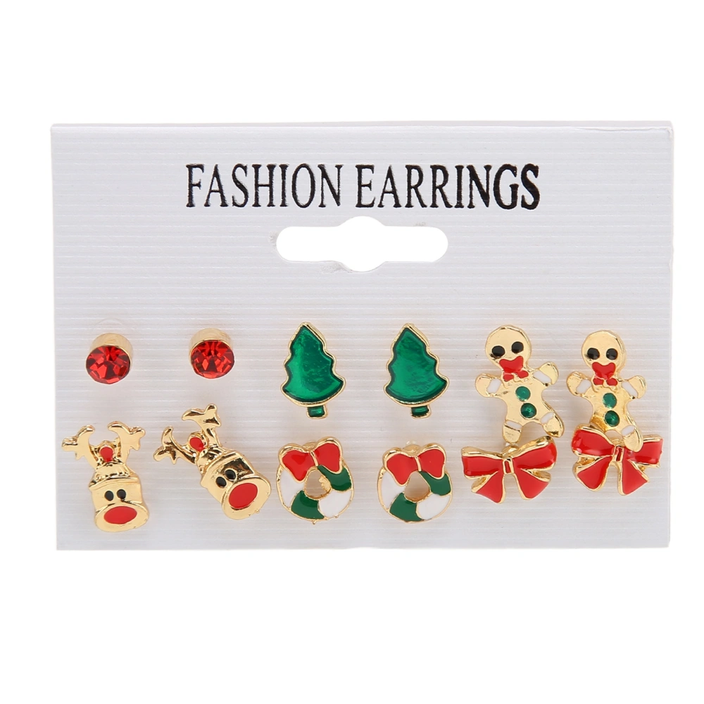 6 Pairs Christmas Earrings Assorted Style Vivid Colors Light Weight Alloy Fashion Earrings for Women Girls Birthday