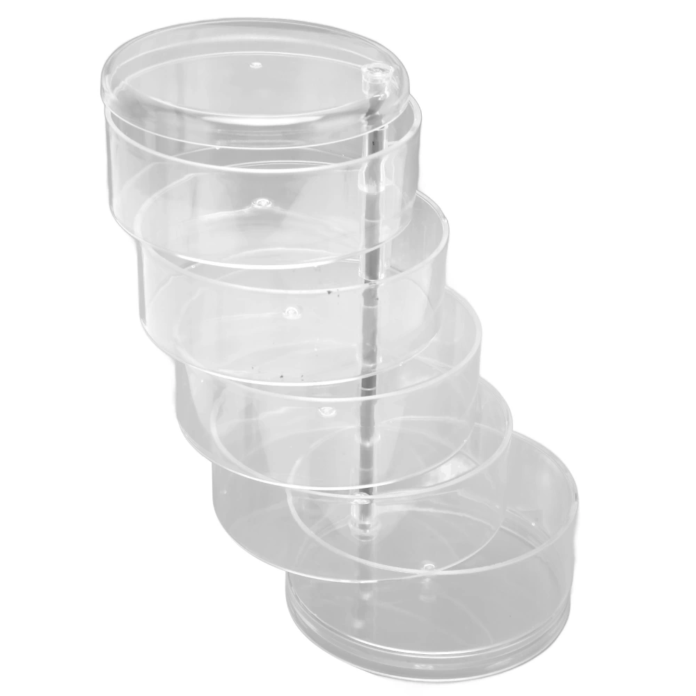 Rotatable Jewelry Box 5 Layer Transparent 360 Degree Rotation Space Saving Earring Jewelry Storage Holder