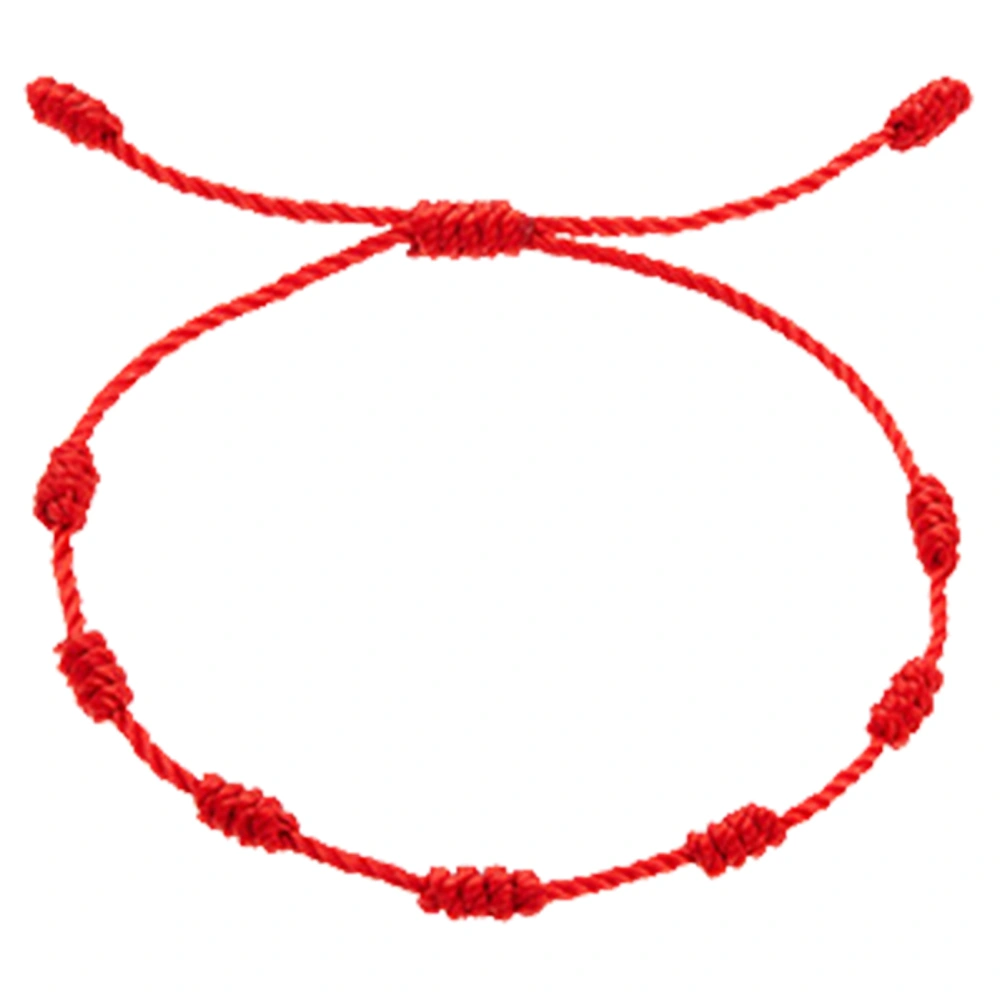 7 Red Knot Bracelet Adjustable Woven Unisex Cord String Lucky Bracelet for Birthday Christmas