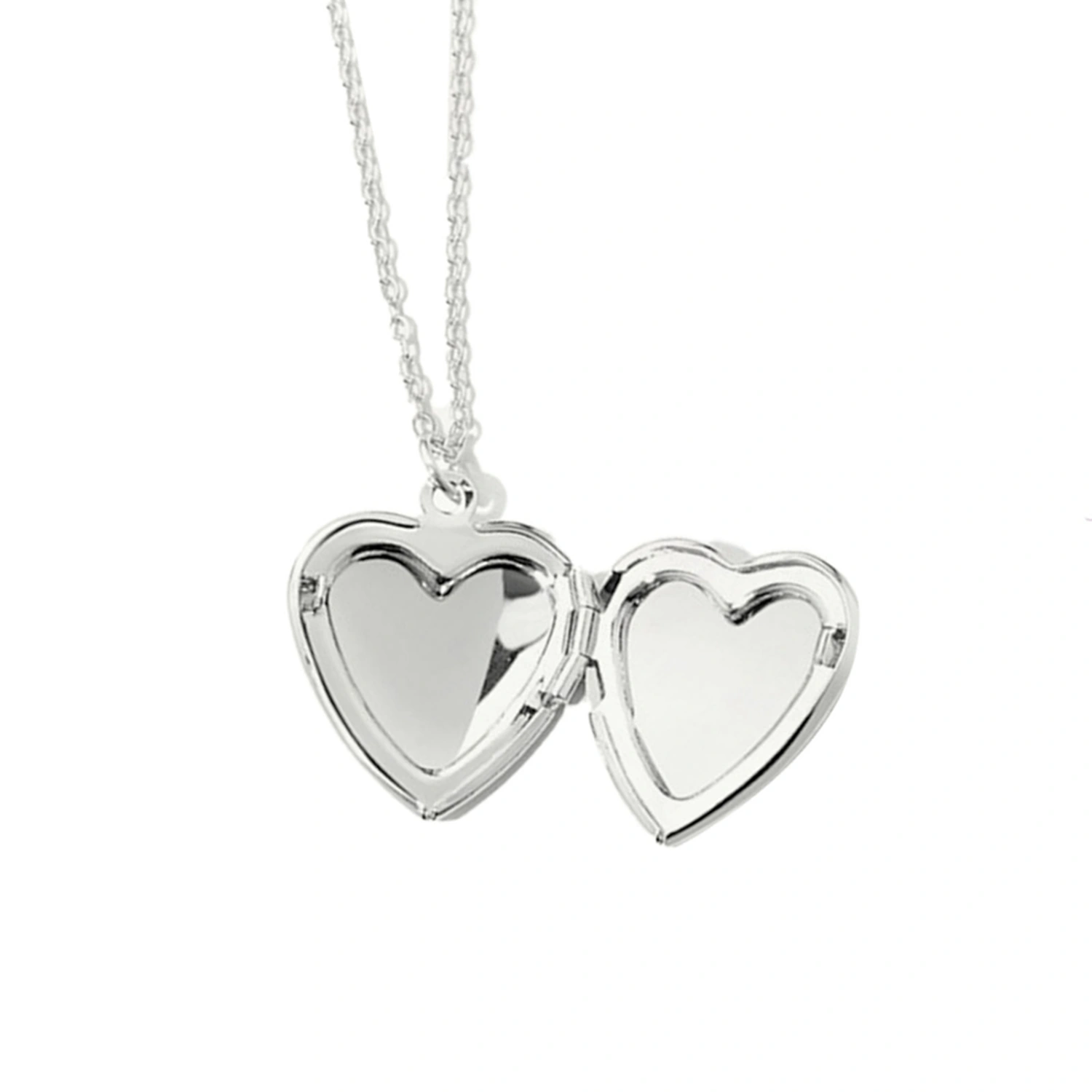 Heart Photo Necklace Silver Stainless Steel Love Frame Picture Pendant Necklace for Anniversary Gift