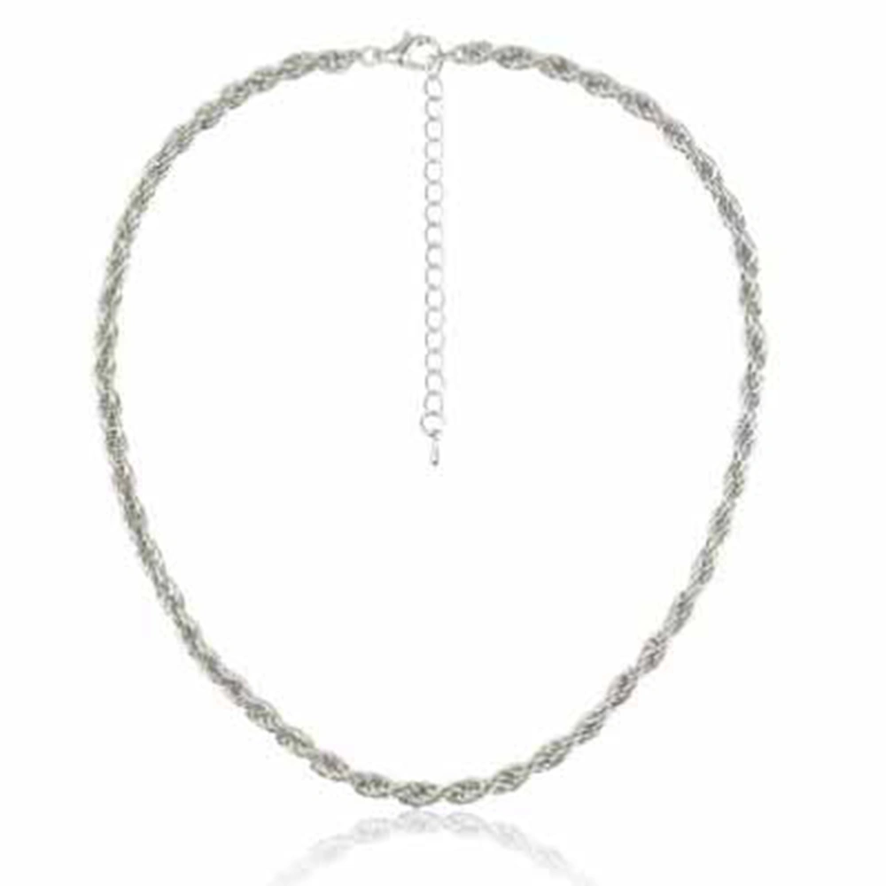 42cm Length Women Necklace Simple Style Alloy Thick Collarbone Chain Necklace for Daily Wear