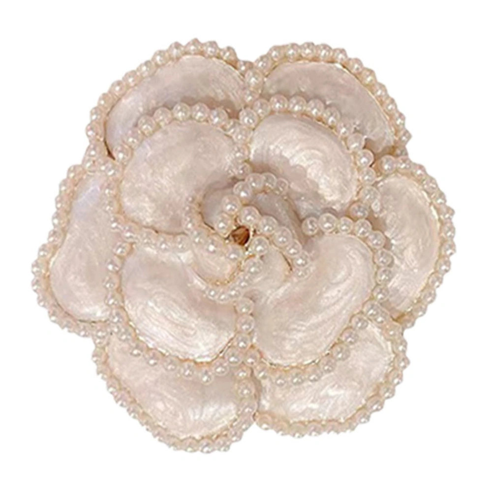 Flower Brooch Elegant Decorative Accessory Decor Ornament for Coat Suit Cover Up White