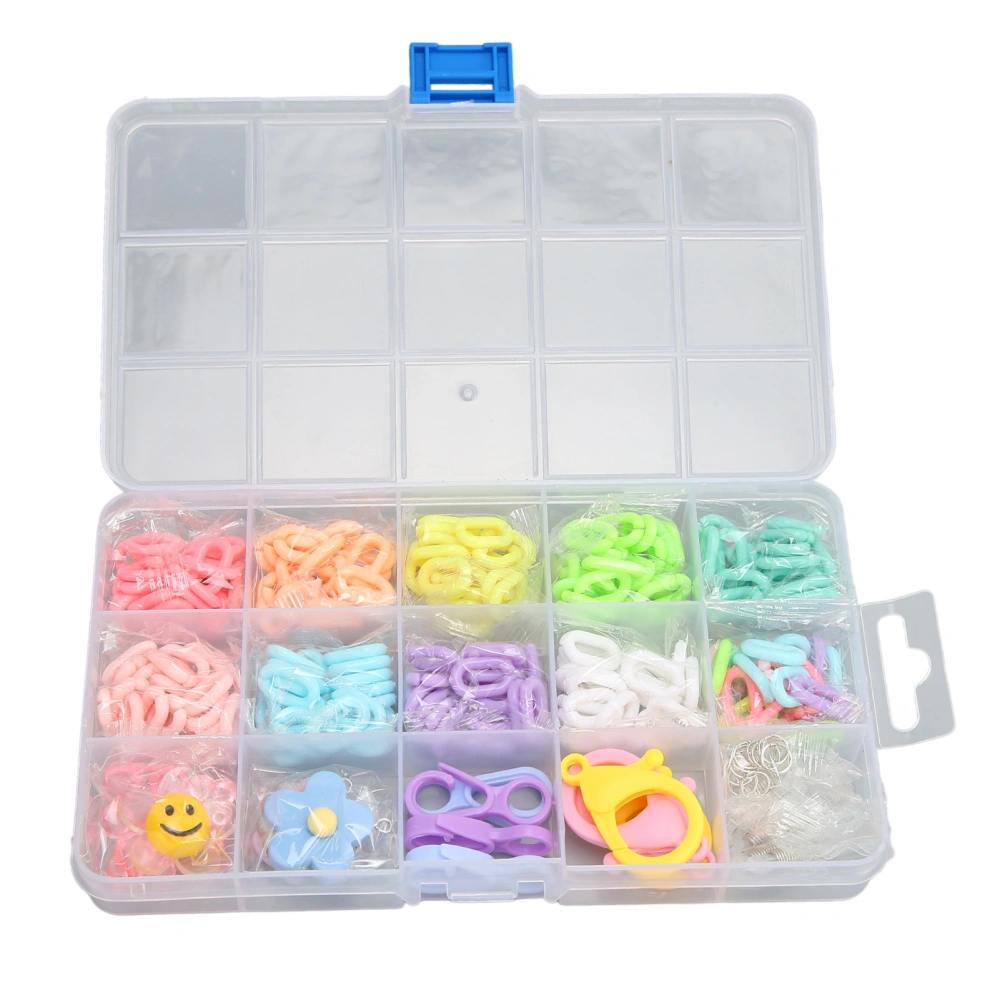 Acrylic Chain Links DIY Multicolor Reusable Keychain Lobster Clasp Open Rings with Storage Box