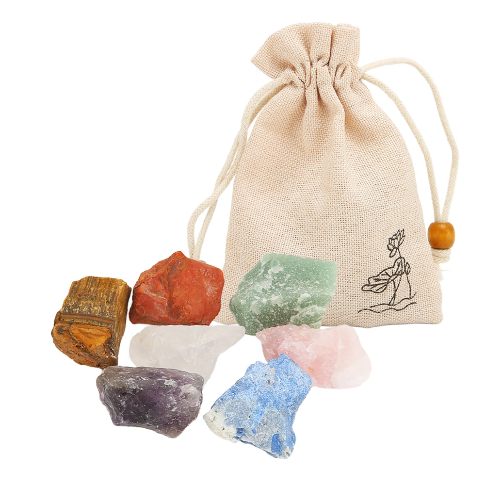 7 Pcs Chakra Stones Set 7 Colors Colorful Raw Chakra Stones Crystal Stones Set for Healing Meditation