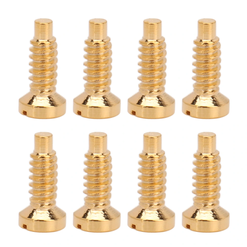 8pcs Watch Back Cover Screw Professional Stainless Steel Watch Back Case Slotted Screw Repair Parts Accessory Gold