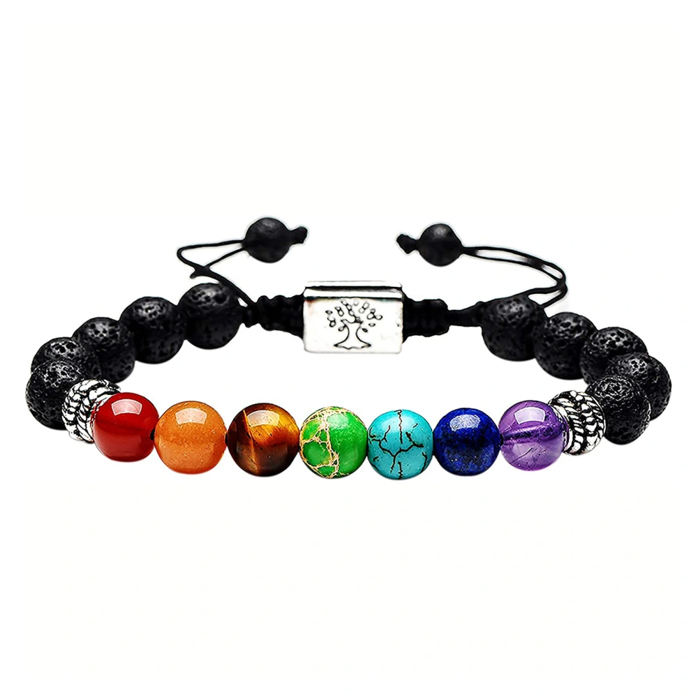 Lava Stone Bracelet Rich Bright Colors Adjustable Size Exquisite Texture Beaded Bracelet for Men Women Kids