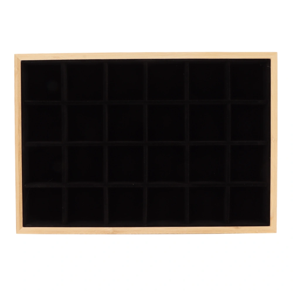 Jewelry Storage Display Trays Multipurpose 24 Grids Jewelry Tray for Ring Earring Bangle Bracelet Necklace Black