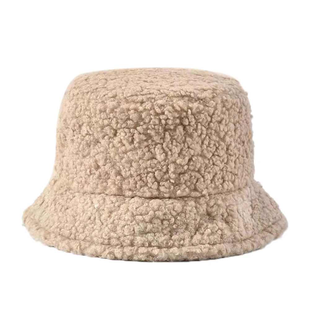 Bucket Hat Thicked Warm Embroidery Patterns Fashion Hat for Winer Autumn Women Girls Khaki