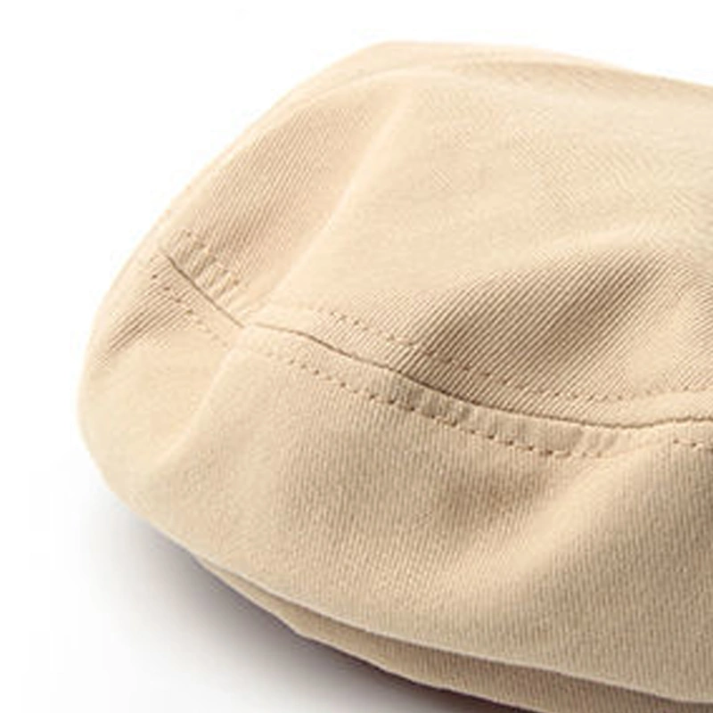 Women Girl Retro Hat Fashionable Elegant Pure Color Outdoor Travel Hat for Dating Shopping Khaki