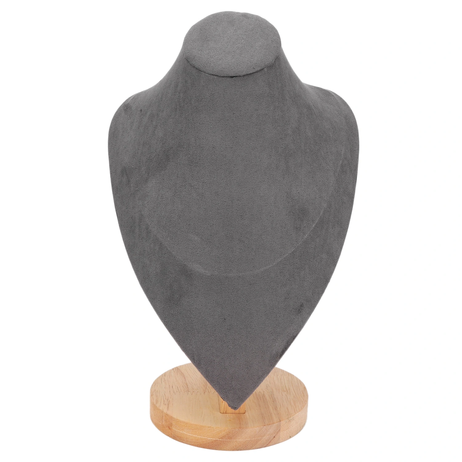 Necklace Display Holder Multipurpose Elegant Wood Jewelry Bust Stand for Home Jewelry Store Trade Show Gray
