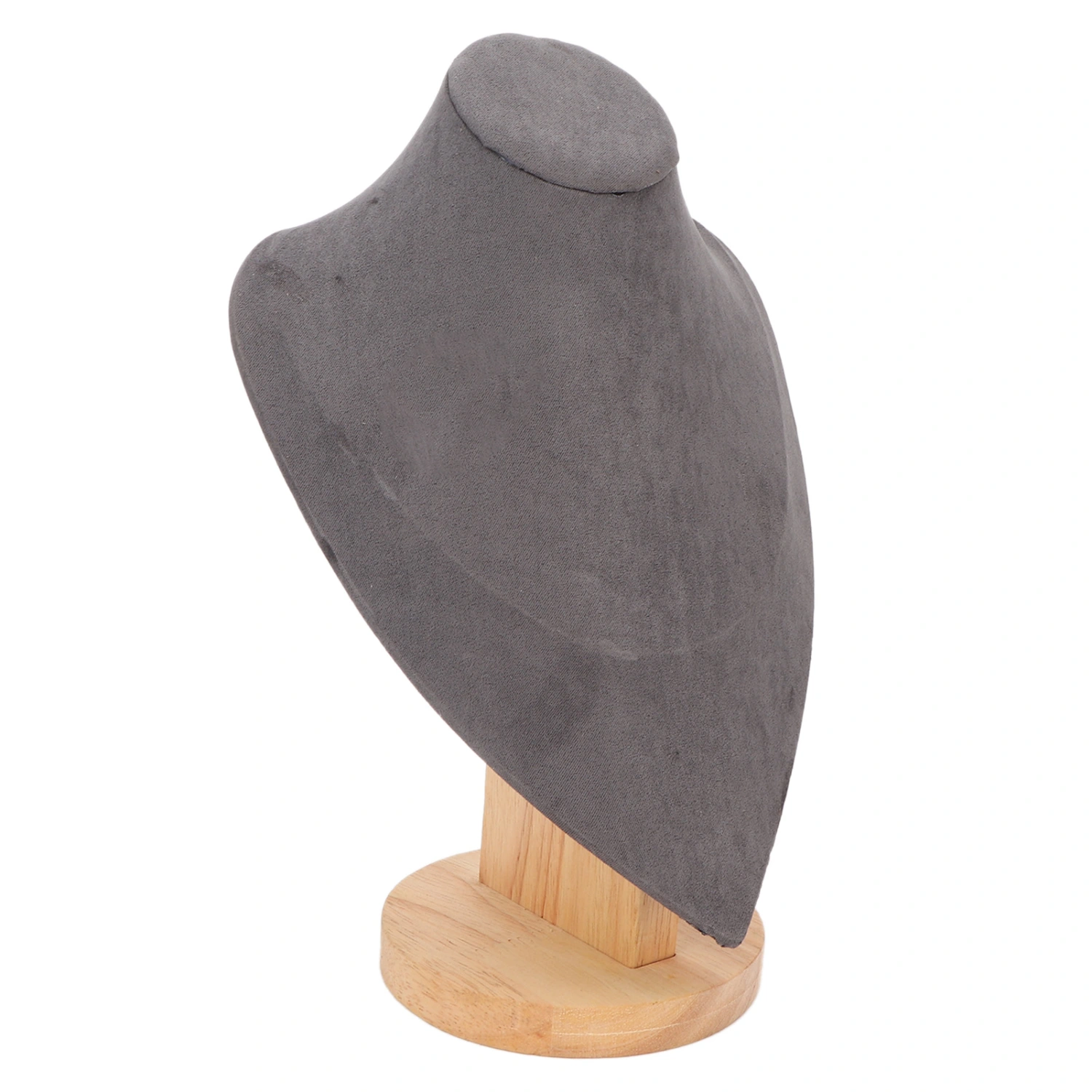 Necklace Display Holder Multipurpose Elegant Wood Jewelry Bust Stand for Home Jewelry Store Trade Show Gray