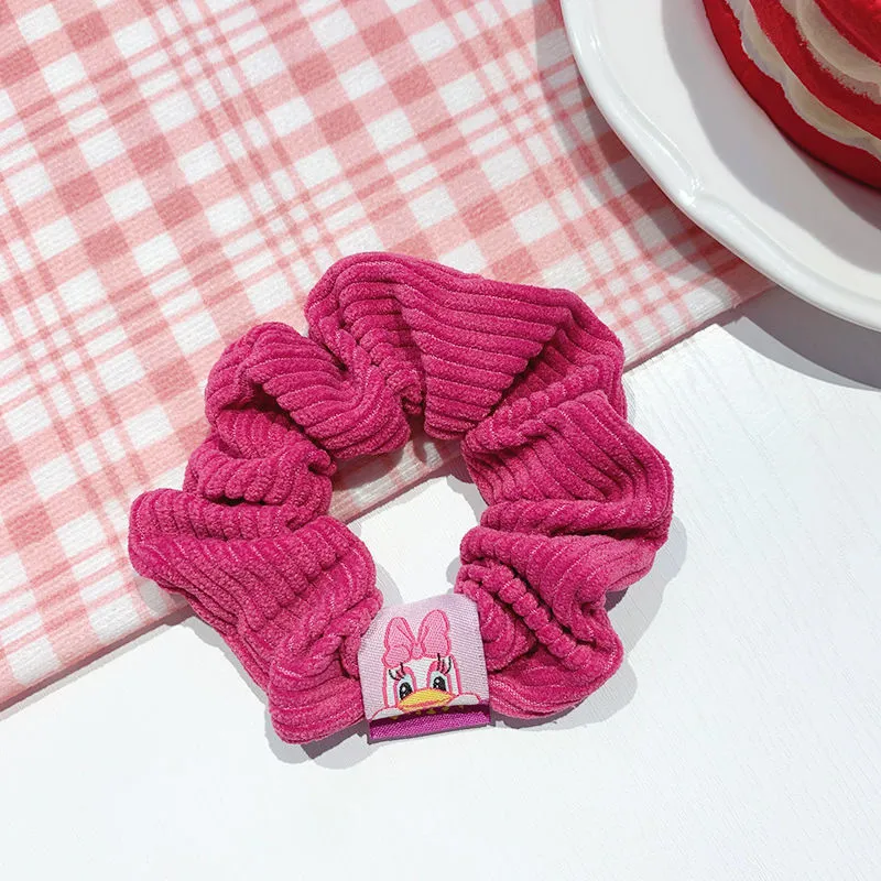 Women Girls Scrunchy Cartoon Cute Soft Elastic Hair Tie Rope Hair Accessories for Dating Party Rose Red