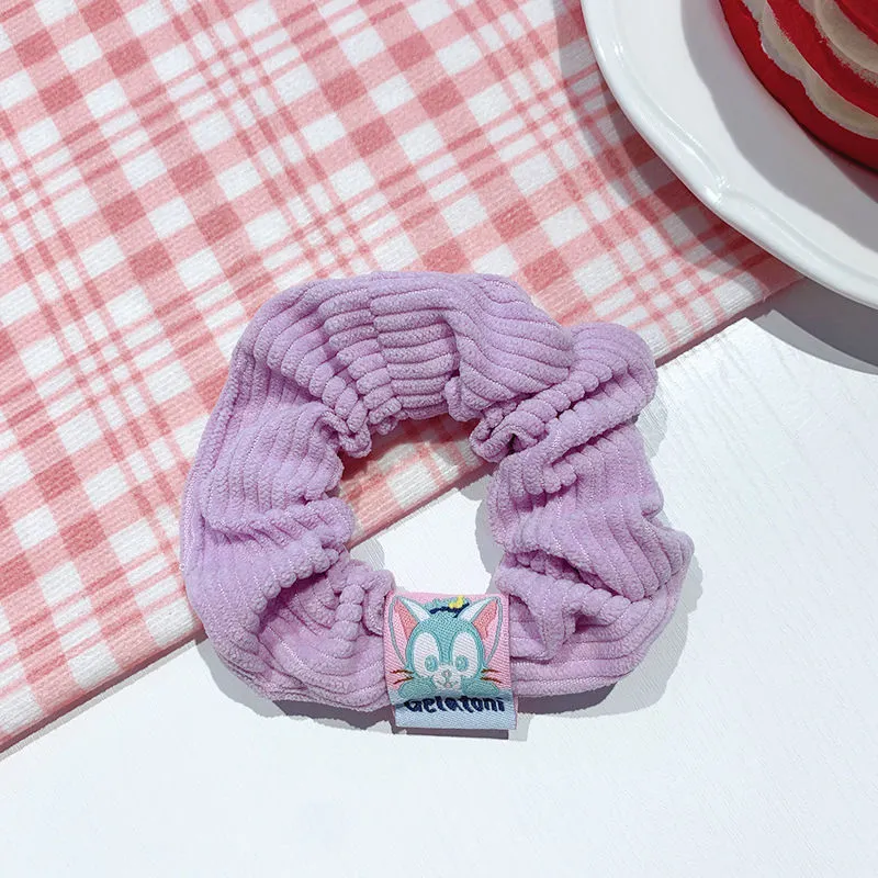 Women Girls Scrunchy Cartoon Cute Soft Elastic Hair Tie Rope Hair Accessories for Dating Party Purple