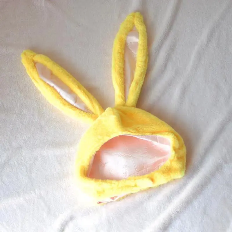 Bunny Hat Warm Plush Ears Cute Decoration Costume Bunny Hat for Women Men Halloween Easter Yellow