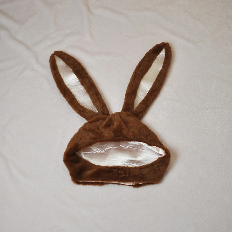 Bunny Hat Warm Plush Ears Cute Decoration Costume Bunny Hat for Women Men Halloween Easter Brown