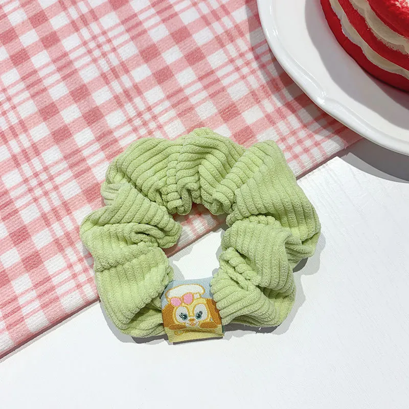 Women Girls Scrunchy Cartoon Cute Soft Elastic Hair Tie Rope Hair Accessories for Dating Party Green