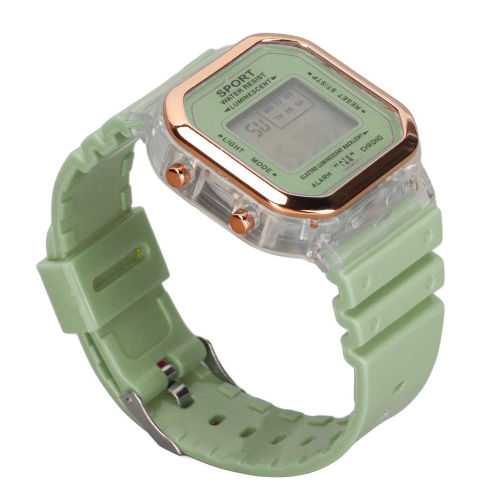 Children Electronic Watch Multifunctional Waterproof 0.5in Thickness Kids Digital Sports Watch Green