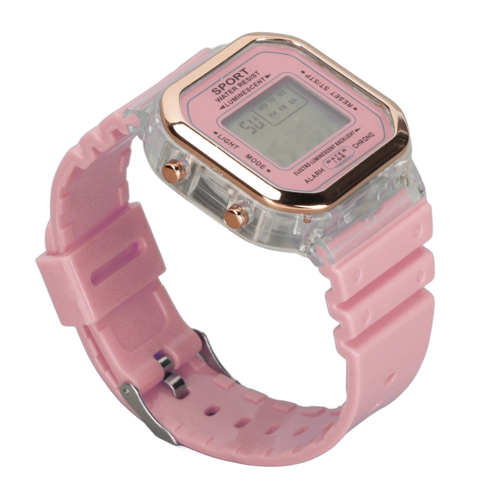 Children Electronic Watch Multifunctional Waterproof 0.5in Thickness Kids Digital Sports Watch Light Purple