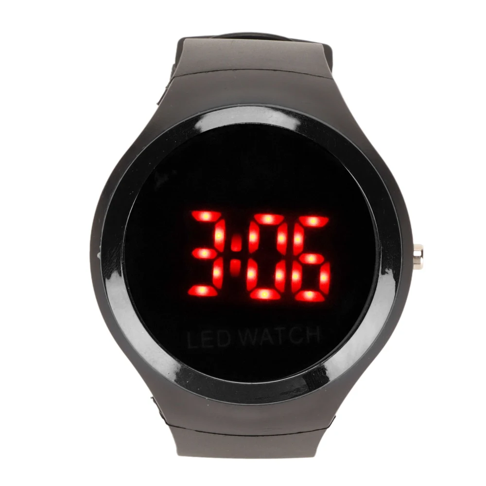 Children Digital Watch Student Fashionable Red LED Outdoor Sports Watch Birthday Gift for Daily Life Black