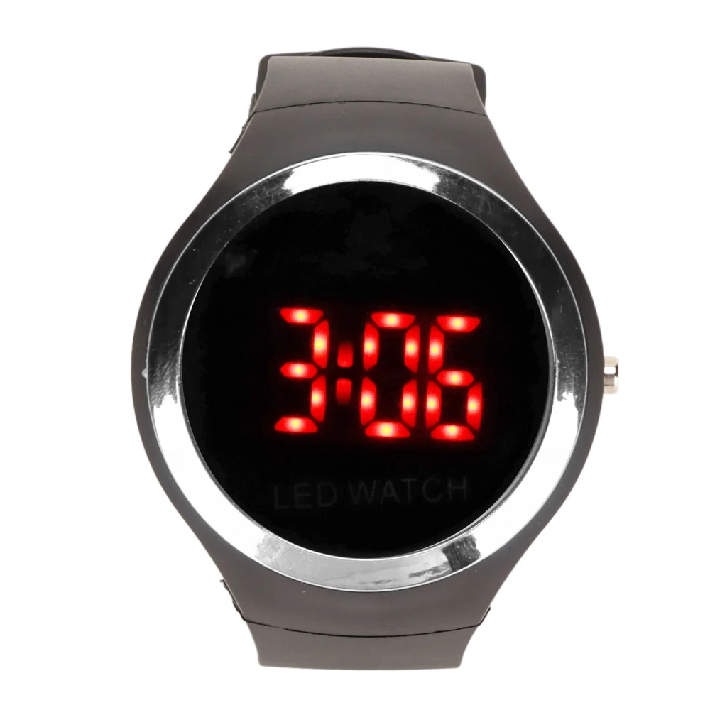 Children Digital Watch Student Fashionable Red LED Outdoor Sports Watch Birthday Gift for Daily Life Silver