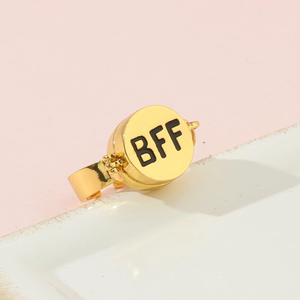 2Pcs 'BFF' Letter Rings Adjustable Open Rings for Best Friends Friendship Rings Set Gifts Jewelry for Women Girls