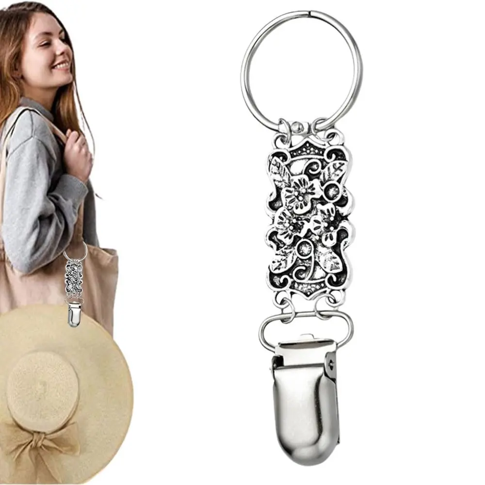 Pocket Hat Clip for Travel Cap Retainer Clips Metal Flower Handbag Duckbill Hat Clips Hat Holder for Outdoor Travel Accessories