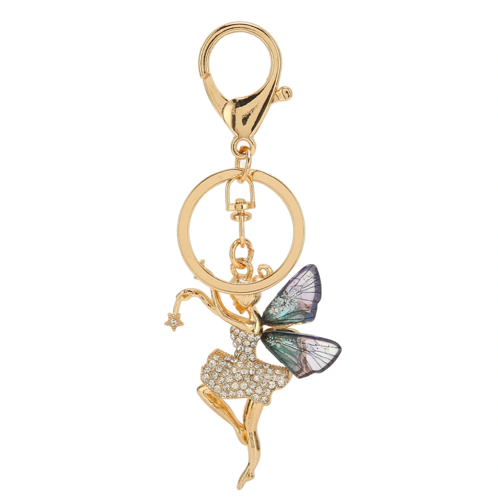 Fairy Keychain Portable Decorative Beautiful Great Gift Key Ring for Handbag Purse Backpack Dark Blue