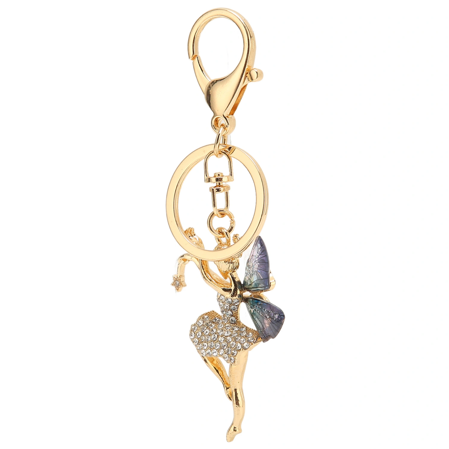 Fairy Keychain Portable Decorative Beautiful Great Gift Key Ring for Handbag Purse Backpack Dark Blue