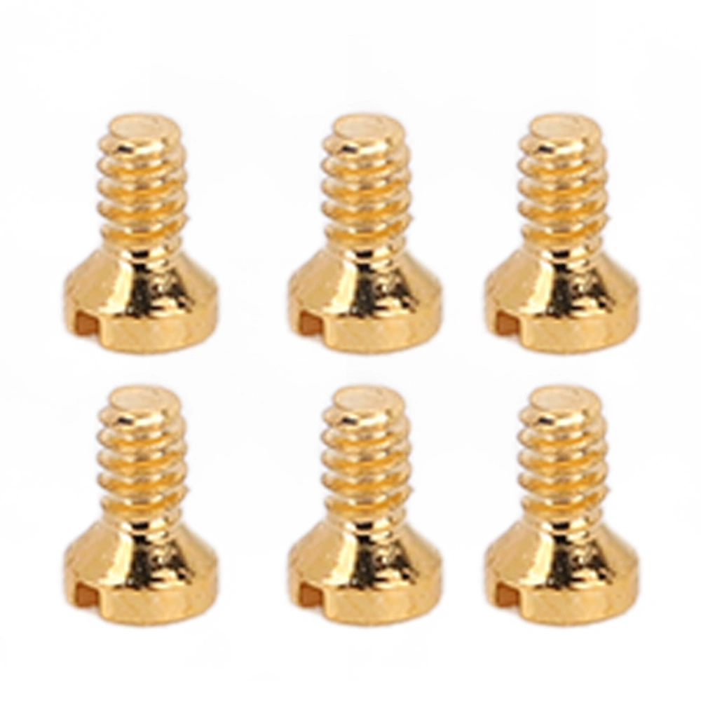 6pcs Watch Back Cover Screw Professional Quartz Watch Back Case Slotted Screw Repair Parts Replacement Accessory Gold