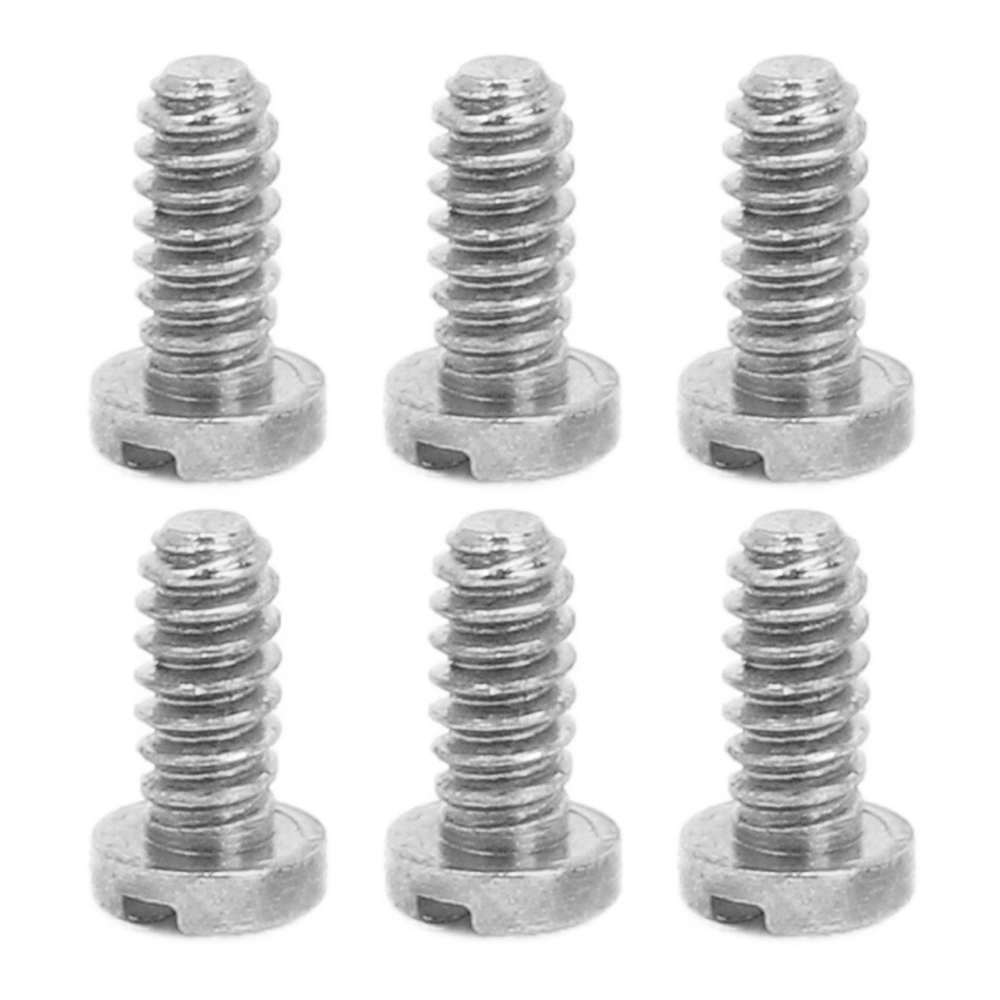 6pcs Watch Back Cover Screw Mechanical Watch Back Case Slotted Screw Replacement Accessory Repair Parts Silver