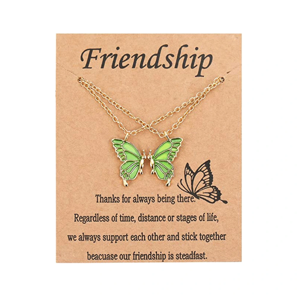 Women's Butterfly Necklace Alloy BFF Chain Friendship Necklace for 2 Girls Butterfly Pendant Necklace Jewellery Birthday Gifts