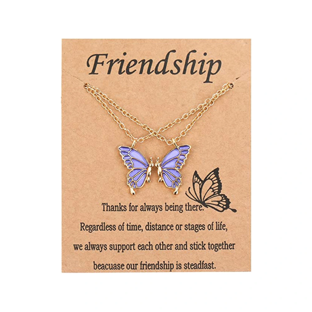 Women's Butterfly Necklace Alloy BFF Chain Friendship Necklace for 2 Girls Butterfly Pendant Necklace Jewellery Birthday Gifts