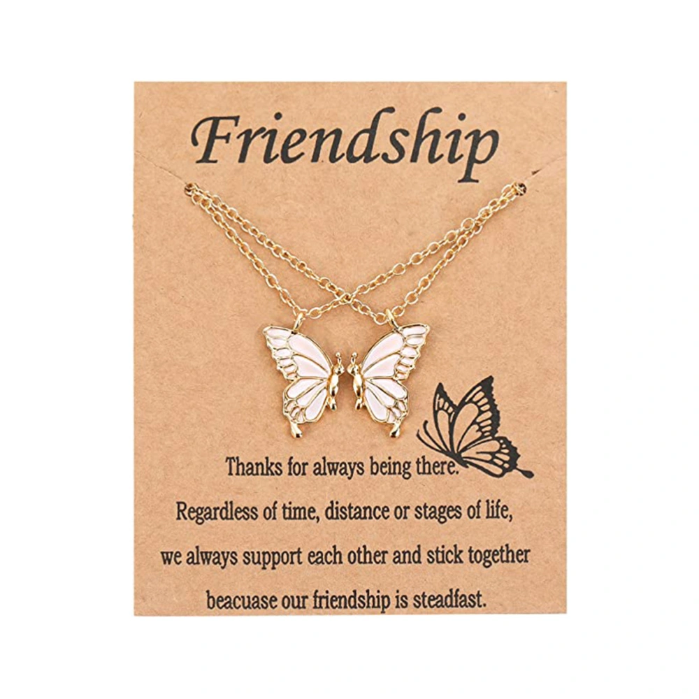 Women's Butterfly Necklace Alloy BFF Chain Friendship Necklace for 2 Girls Butterfly Pendant Necklace Jewellery Birthday Gifts