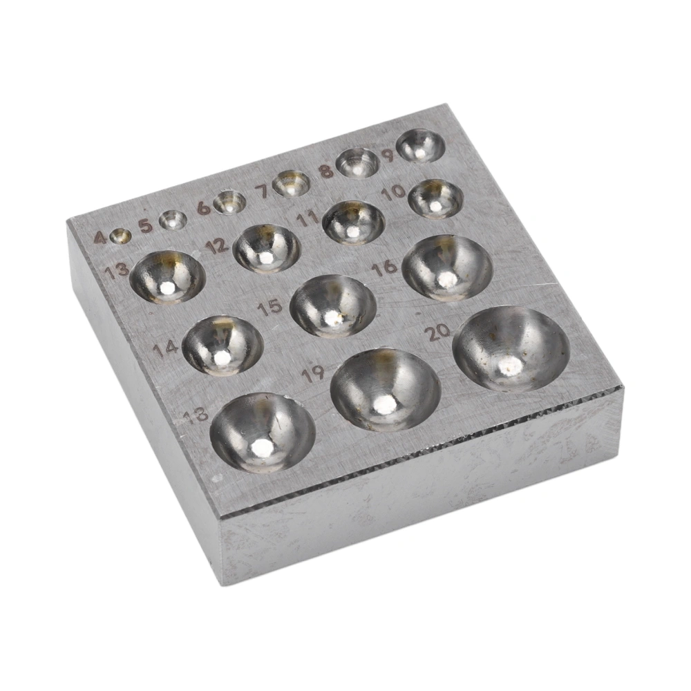 Steel Dapping Block Semi Circular Metal Forming Tool Doming Die Blocks for Jewelry Making