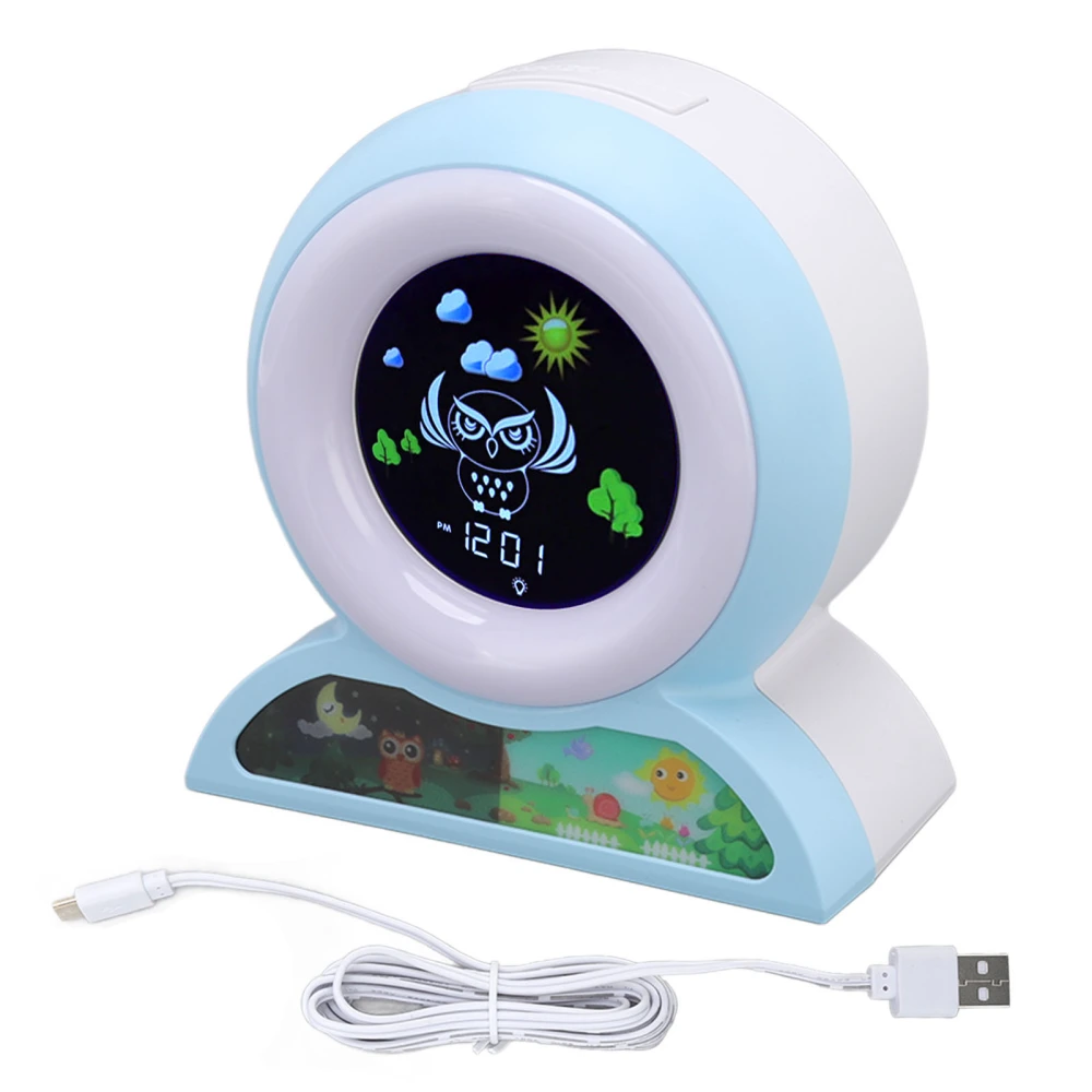 Educational Kids Alarm Clock Multifunction 3 Levels Brightness Dual Alarm Sleep Training Alarm Clock for Home Dormitory