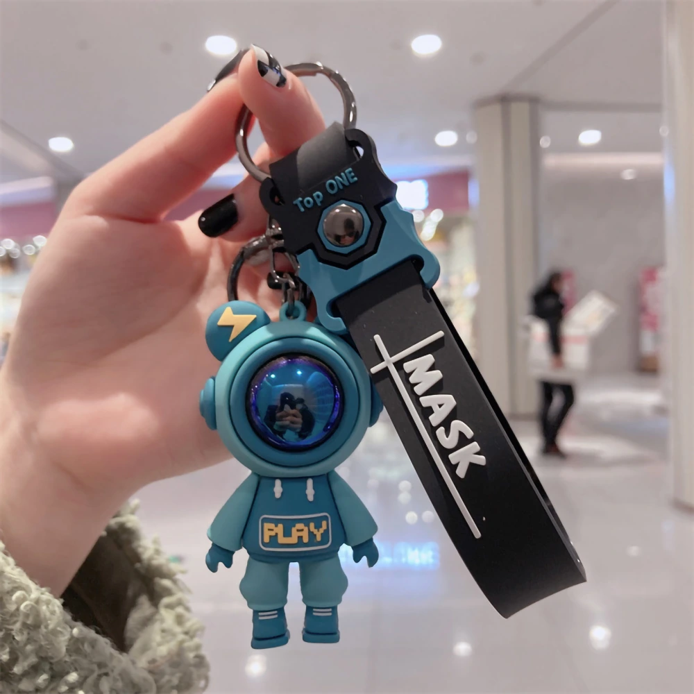 Keychain Pendant Cute Cartoon Keyring Environment Friendly Car Key Pendant Silicone Metal Keyring Green