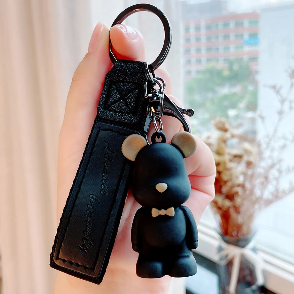 Keychain Pendant Fashion Cartoon Animal Keychain Accessory for Car Couple Schoolbag Black