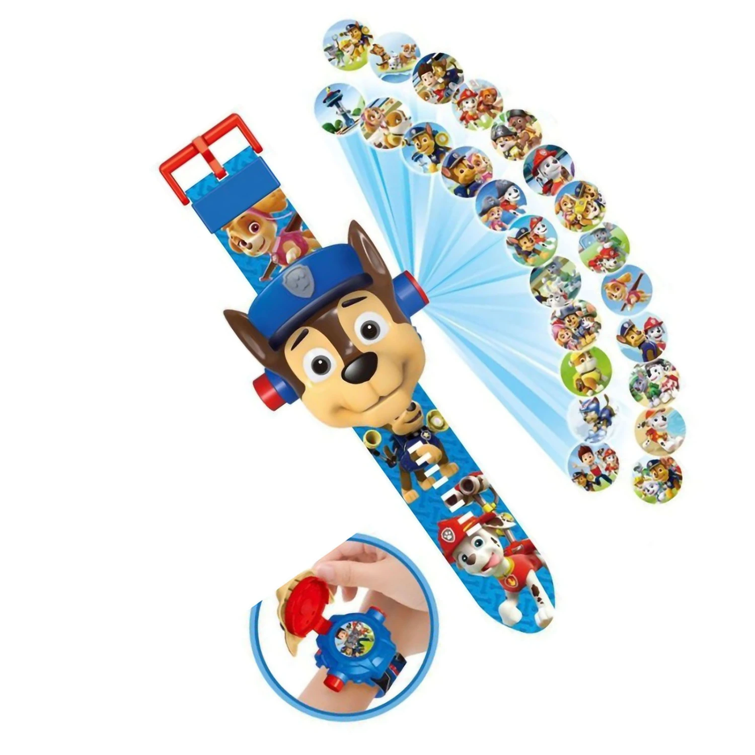 Children Projector Watch Cute Cartoon Dog Pattern Toy Christmas Birthday Gift for 3‑8 Years Old Boys Girls Blue