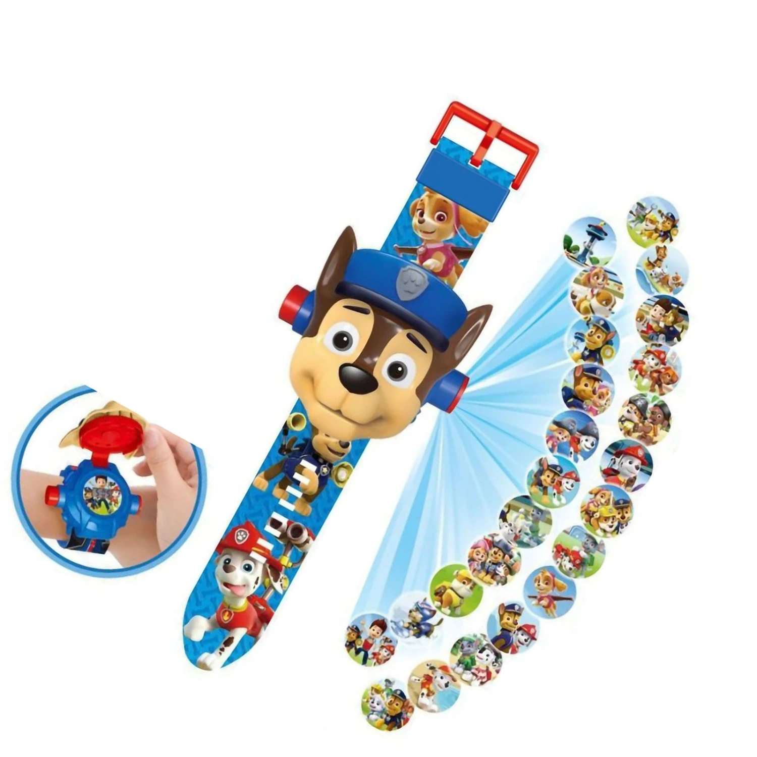 Children Projector Watch Cute Cartoon Dog Pattern Toy Christmas Birthday Gift for 3‑8 Years Old Boys Girls Blue