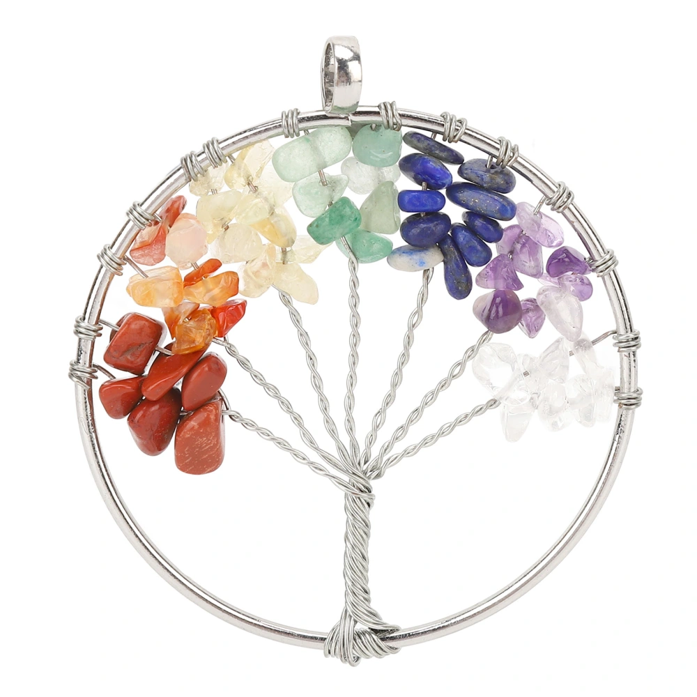 Colorful Natural Stone Tree of Life Pendant Stylish Tree of Life Pendant for Women Girls Family Friends Mothers Day